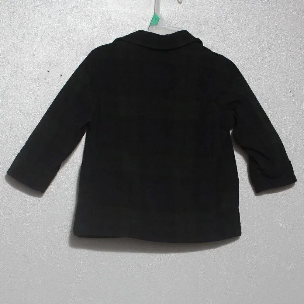 Lands end navy plaid fleece jacket